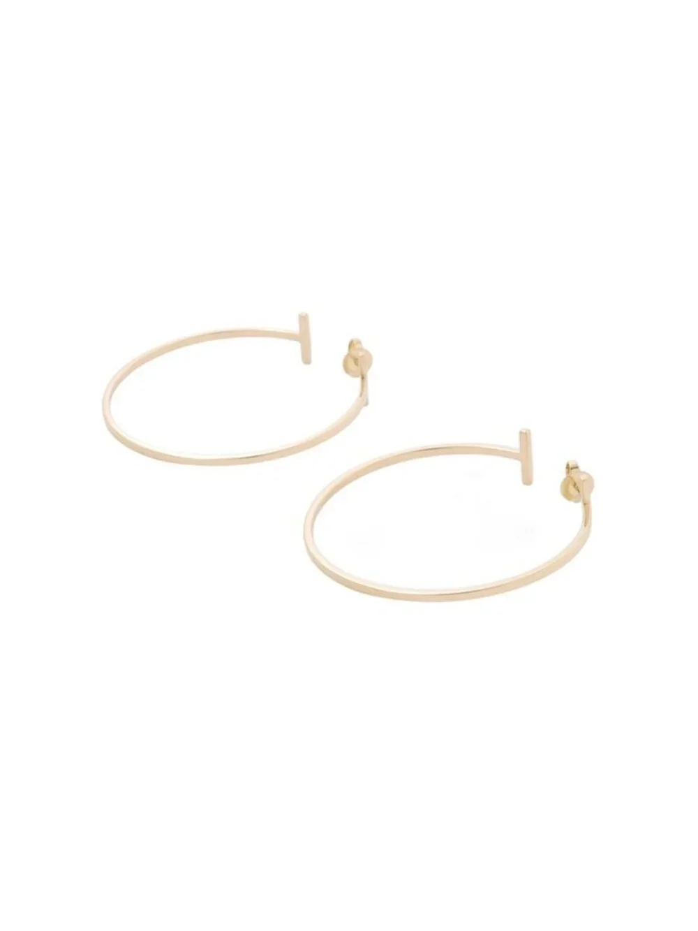 Tiffany & Co Earrings T Wire Hoop Extra Large 18k Yellow Gold